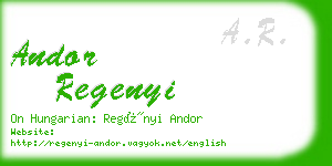 andor regenyi business card